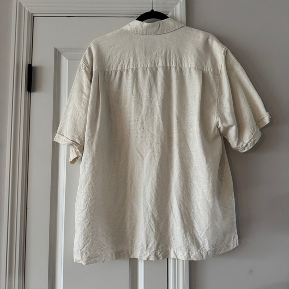 Men’s Jamaica Jaxx Silk Shirt Size Large - Authentic Island Style Off-White - Picture 2 of 5
